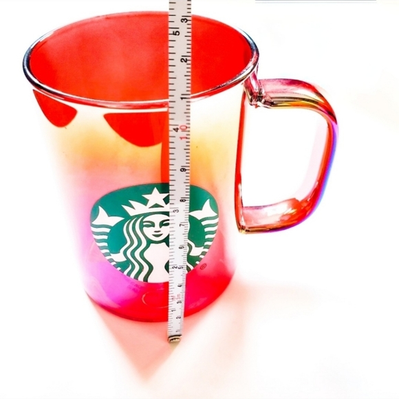 Starbucks Red Holographic Iridescent Rainbow Glass Kitchen Mug 14oz Holiday 2019 - Picture 2 of 7